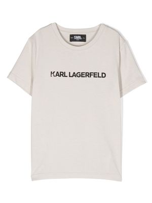 Karl Lagerfeld Kids logo-print print slogan T-shirt - Neutrals