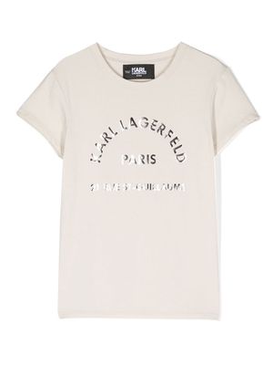 Karl Lagerfeld Kids logo-print short-sleeved T-shirt - Neutrals