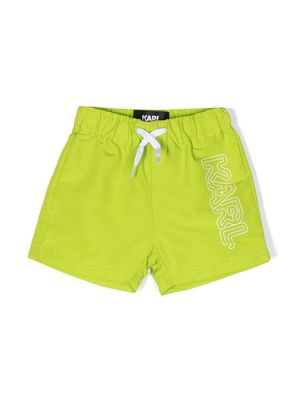 Karl Lagerfeld Kids logo-print swim shorts - Green
