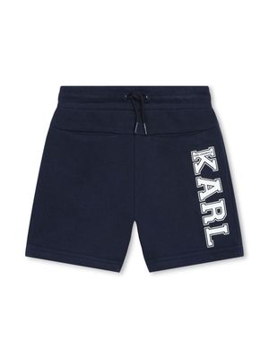 Karl Lagerfeld Kids logo-print track shorts - Blue