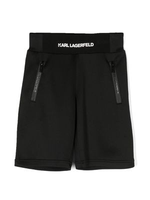 Karl Lagerfeld Kids logo-print waistband shorts - Black