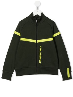 Karl Lagerfeld Kids logo-print zip-up sweatshirt - Green