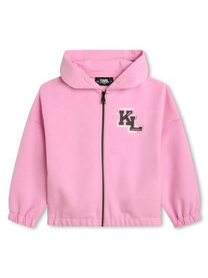 Karl Lagerfeld Kids logo-print zipped hoodie - Pink