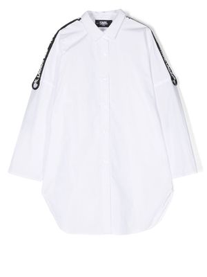 Karl Lagerfeld Kids logo-trim shirt dress - White
