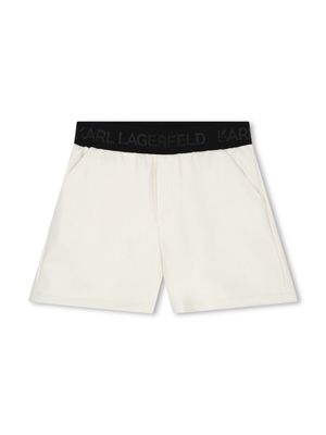 Karl Lagerfeld Kids logo-waistband embellished shorts - White