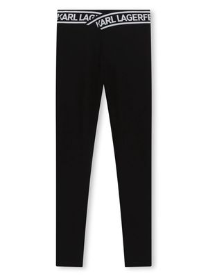 Karl Lagerfeld Kids logo-waistband jersey leggings - Black
