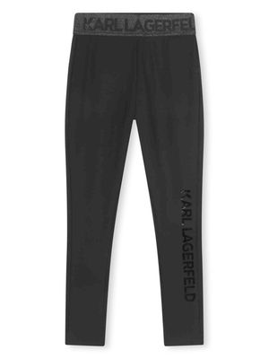 Karl Lagerfeld Kids logo-waistband shorts - Black