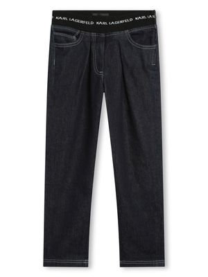Karl Lagerfeld Kids logo-waistband straight-leg trousers - Black