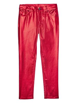 Karl Lagerfeld Kids metallic-coated straight-leg trousers - Red