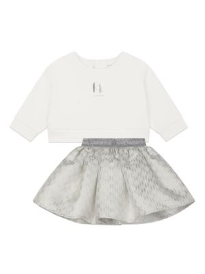Karl Lagerfeld Kids monogram-jacquard skirt set - Grey