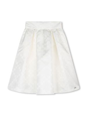 Karl Lagerfeld Kids monogram-pattern midi skirt - White