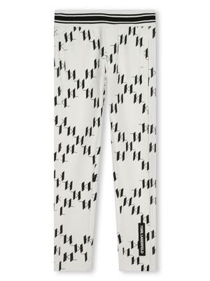 Karl Lagerfeld Kids monogram-print cotton track pants - White