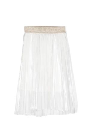 Karl Lagerfeld Kids Pleated Voile midi skirt - White