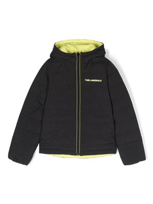 Karl Lagerfeld Kids reversible hooded padded jacket - Black
