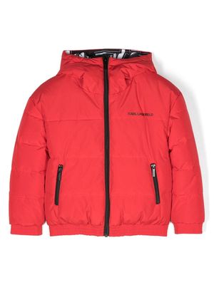 Karl Lagerfeld Kids reversible puffer jacket - Red