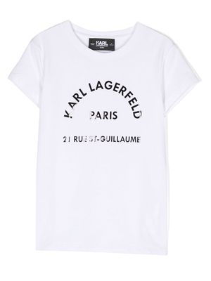 Karl Lagerfeld Kids Rue St-Guillaume-print T-shirt - White