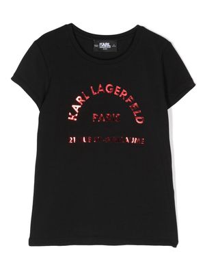 Karl Lagerfeld Kids Rue St. Guillaume stretch-cotton T-shirt - Black