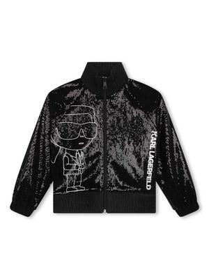 Karl Lagerfeld Kids sequin-embellished bomber jacket - Black