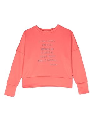 Karl Lagerfeld Kids slogan-print drop-shoulder sweatshirt - Orange