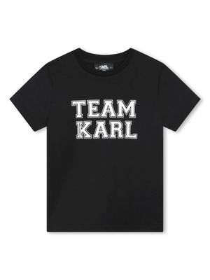 Karl Lagerfeld Kids slogan-print organic cotton T-shirt - Black