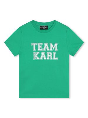 Karl Lagerfeld Kids slogan-print organic cotton T-shirt - Green