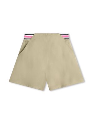 Karl Lagerfeld Kids stripe-detail elasticated-waist shorts - Green