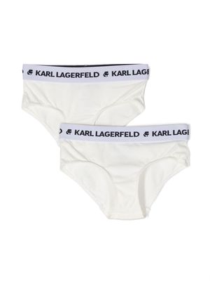Karl Lagerfeld Kids two-pack logo-print briefs - White
