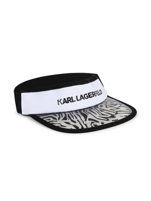 Karl Lagerfeld Kids zebra-print cotton visor - Black