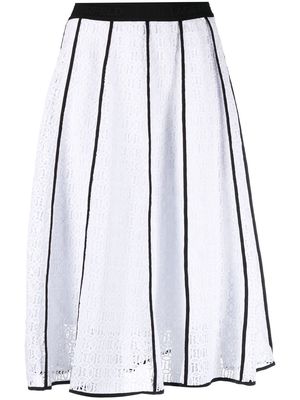 Karl Lagerfeld Kl embroidered lace midi skirt - White