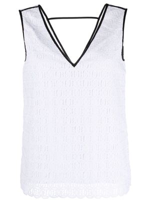 Karl Lagerfeld Kl embroidered lace top - White
