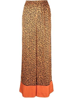 Karl Lagerfeld Kl leopard-print wide-leg trousers - Orange