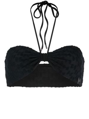 Karl Lagerfeld KL monogram bandeau bikini top - Black
