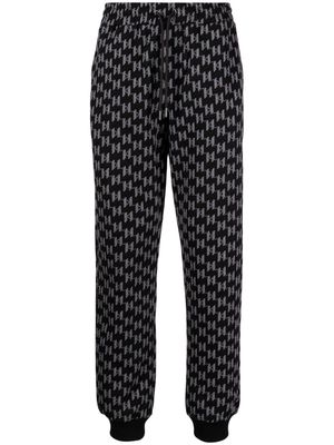 Karl Lagerfeld KL monogram cotton track pants - Black