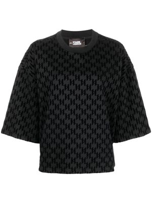Karl Lagerfeld KL Monogram Flock-print sweatshirt - Black