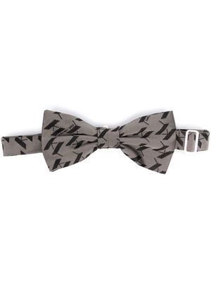 Karl Lagerfeld KL Monogram jacquard bow tie - Black