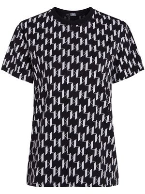 Karl Lagerfeld KL monogram-pattern T-shirt - Black