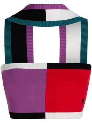 Karl Lagerfeld knitted panelled crop top - Multicolour