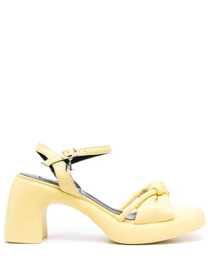 Karl Lagerfeld knot-detail square-toe leather sandals - Yellow