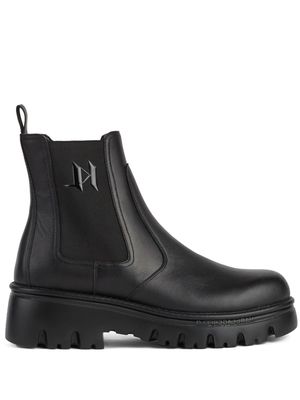 Karl Lagerfeld Kombat leather ankle boots - Black