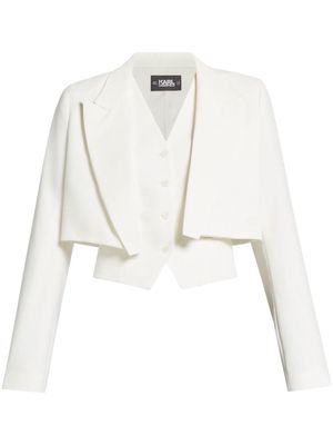 Karl Lagerfeld layered convertible blazer - White