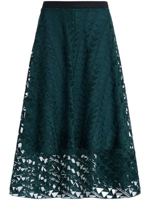 Karl Lagerfeld layered geometric-lace skirt - Green