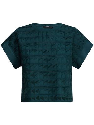 Karl Lagerfeld layered geometric-lace t-shirt - Green