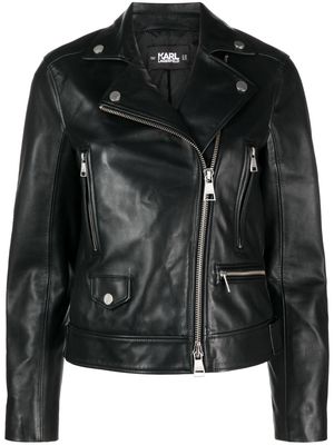 Karl Lagerfeld leather biker jacket - Black