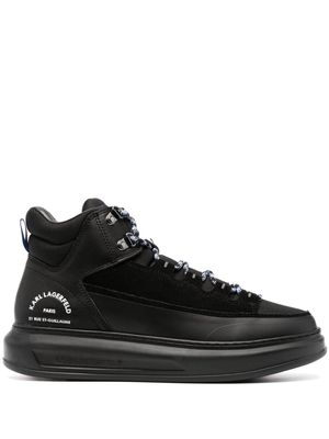 Karl Lagerfeld leather high-top sneakers - Black