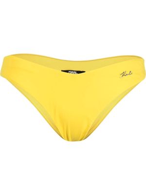 Karl Lagerfeld logo-appliqué bikini bottoms - Yellow