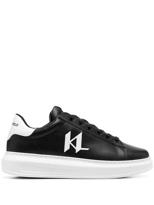 Karl Lagerfeld logo-appliqué leather sneakers - Black