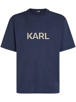 Karl Lagerfeld logo-appliqué organic-cotton T-shirt - Blue