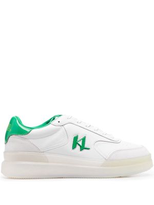 Karl Lagerfeld logo-appliqué perforated-detail sneakers - White
