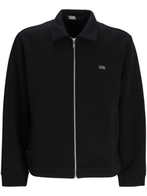 Karl Lagerfeld logo-appliqué zip-up jacket - Black