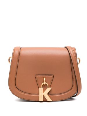 Karl Lagerfeld logo-charm crossbody bag - Brown